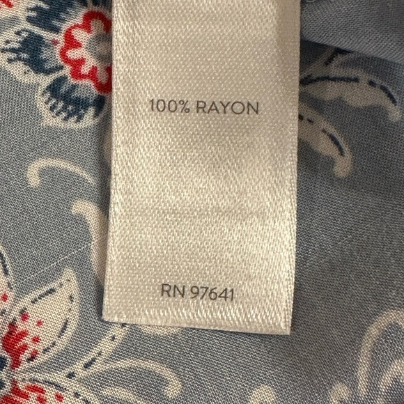 J.JILL Womens Size SP Floral 3/4 Sleeve Floral Button Up Blouse Top Boho Poppy's - Picture 6 of 8